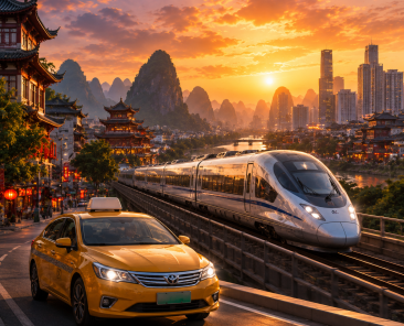 Taxi and train China Flow Retreat