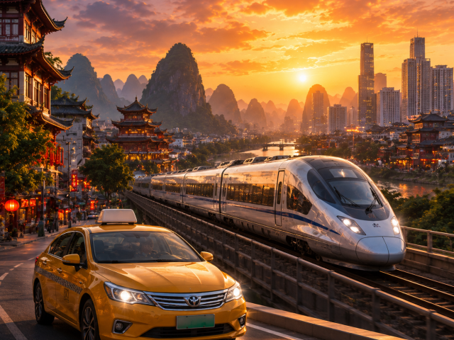 Taxi and train China Flow Retreat
