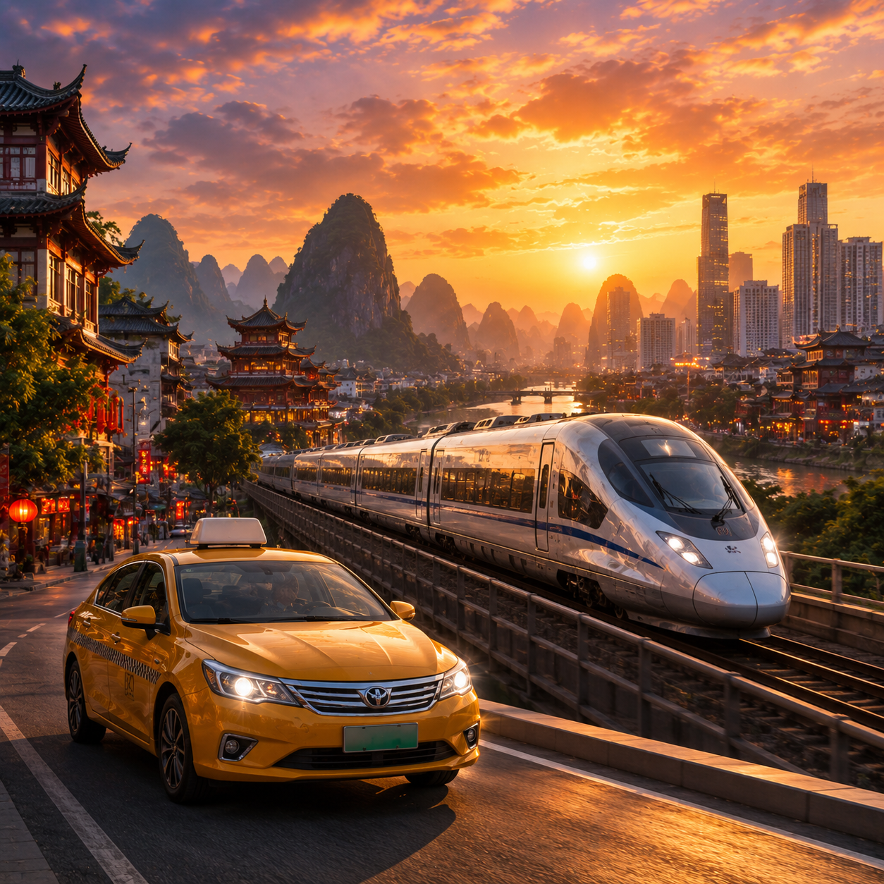 hail-a-taxi-high-speed-rail-tickets-china-flow-retreat